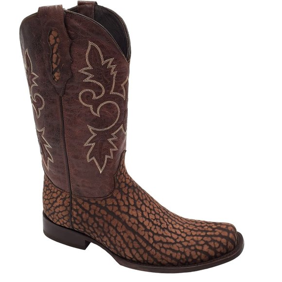 JW Ranch Leon Mexico crafted mens 9.5 brown suede bull neck cowboy western boots - Picture 6 of 16